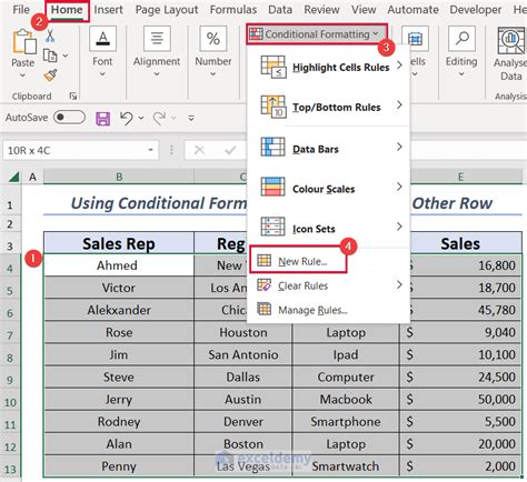 selecting every other row in excel.